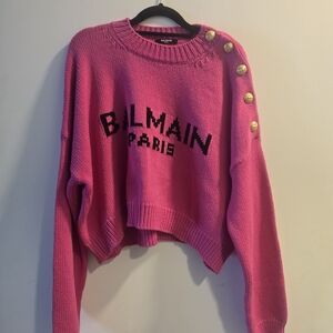 Balmain Fuchsia Sweater with Gold Hardware